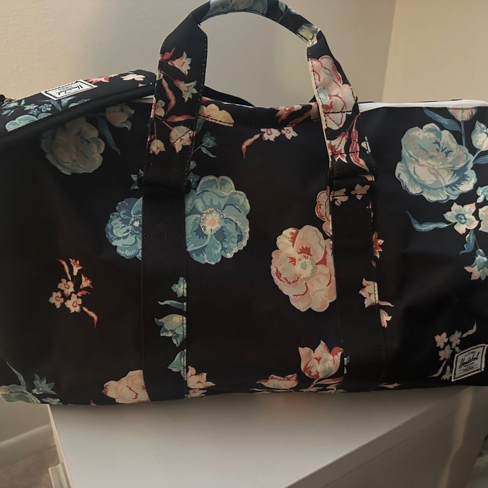 Herschel Supply Company Black Floral Duffel Bag